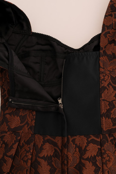 Shop Dolce & Gabbana Black Brown Floral Brocade A-line Women's Dress