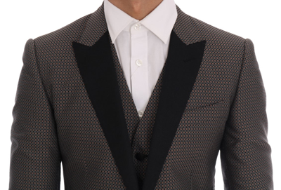 Shop Dolce & Gabbana Black Brown Silk Martini Men's Blazer