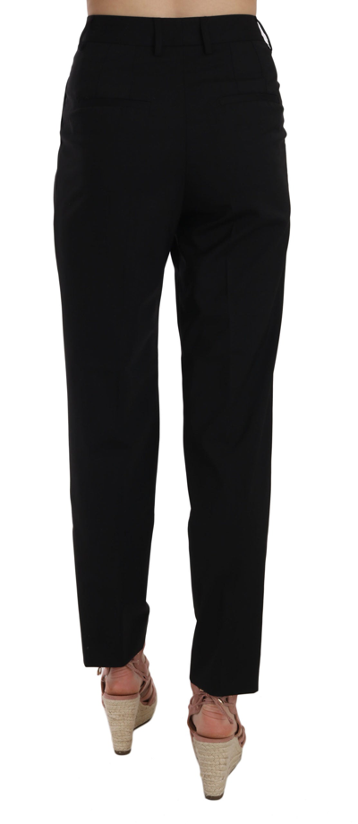 Shop Dolce & Gabbana Black Button Pleated Tapered Trouser Women's Pants