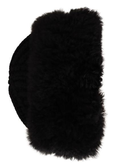 Shop Dolce & Gabbana Elegant Black Cashmere Alpaca Fur Women's Beanie
