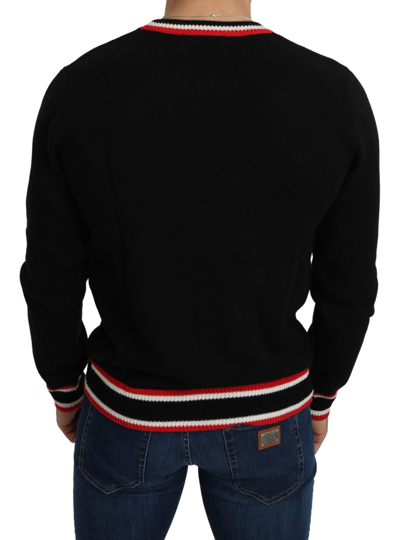 Shop Dolce & Gabbana Elegant Black Cashmere Crew Neck Men's Sweater