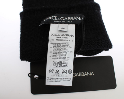 Shop Dolce & Gabbana Black Cashmere Sequined Finger Less Women's Gloves
