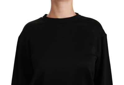 Shop Dolce & Gabbana Black Cotton Crewneck Pullover Women's Sweater