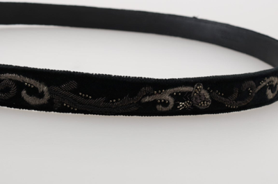 Shop Dolce & Gabbana Black Cotton Royal Bee Embroidery Men's Belt