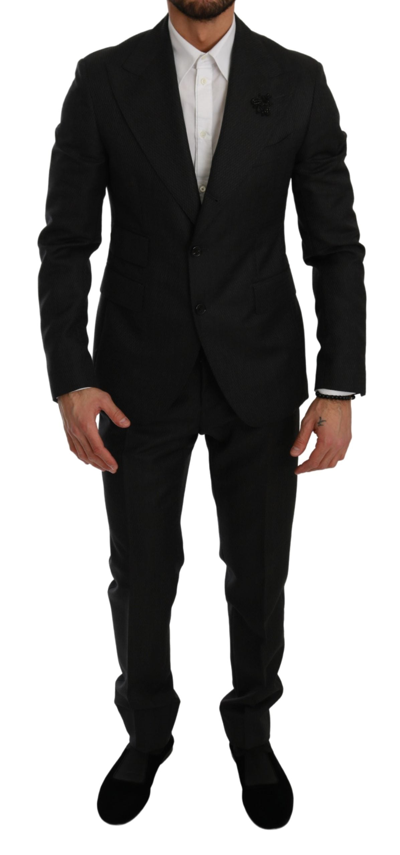 Shop Dolce & Gabbana Black Crystal Bee Slim Fit 2 Piece Men's Suit