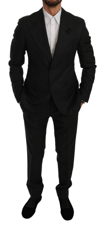 Shop Dolce & Gabbana Black Crystal Bee Slim Fit 2 Piece Men's Suit