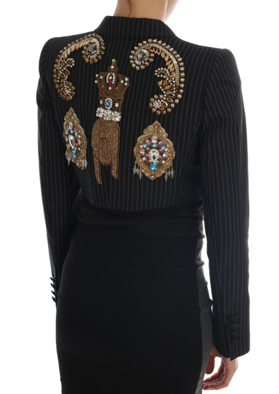 Shop Dolce & Gabbana Black Crystal Fairy Tale Blazer Women's Jacket In Multicolor