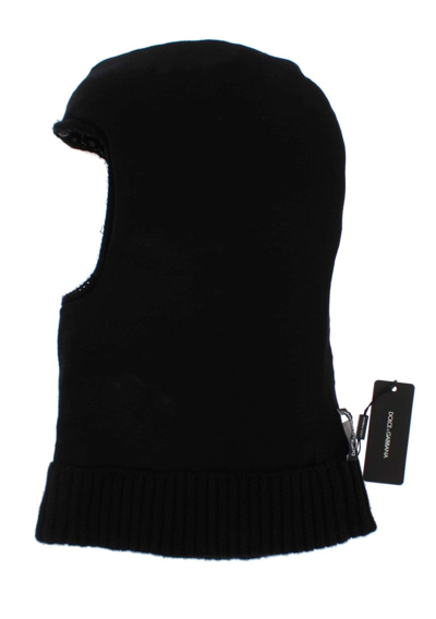Shop Dolce & Gabbana Black Crystal Sequin Hood Scarf Women's Hat