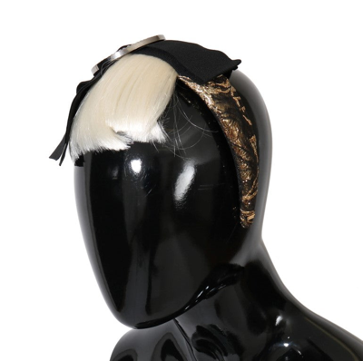 Shop Dolce & Gabbana Black Crystal White Diadem Women's Headband