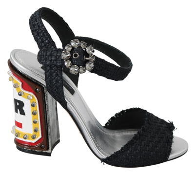 Shop Dolce & Gabbana Black Crystals Led Lights Sandals Women's Shoes