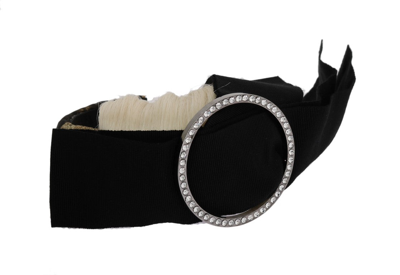 Shop Dolce & Gabbana Black Crystal White Diadem Women's Headband
