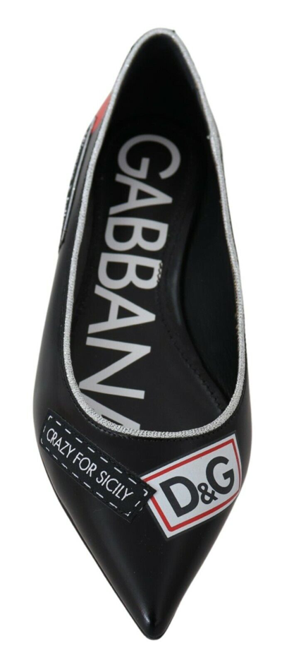 Shop Dolce & Gabbana Black Dg Logo Tape Ballerina Flats Women's Shoes