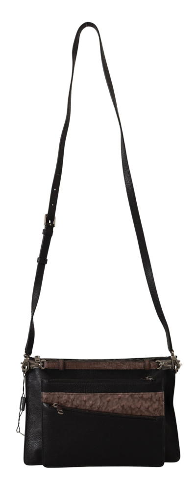 Shop Dolce & Gabbana Elegant Black Leather Sling Shoulder Men's Bag