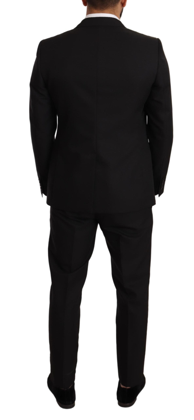 Shop Dolce & Gabbana Black Fantasy Slim Fit Wool Martini Men's Suit