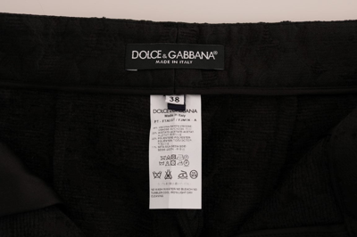 Shop Dolce & Gabbana Black Floral Brocade Capri Women's Pants