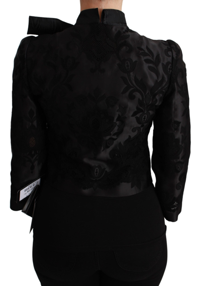 Shop Dolce & Gabbana Exquisite Floral Jacquard Corset Women's Blazer In Black
