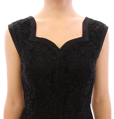 Shop Dolce & Gabbana Black Floral Lace Sicily Runway Women's Dress