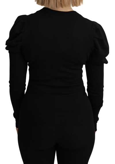 Shop Dolce & Gabbana Black Floral Long Sleeve Cardigan Women's Sweater