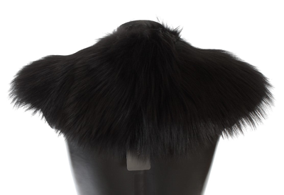 Shop Dolce & Gabbana Black Fox Fur Collar Women's Scarf