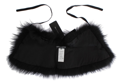 Shop Dolce & Gabbana Black Fox Fur Collar Women's Scarf