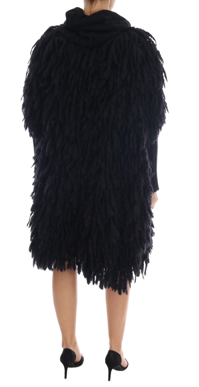Shop Dolce & Gabbana Black Fringes Wool Pullover Women's Sweater