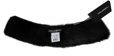 Shop Dolce & Gabbana Elegant Black Mink Fur Women's Scarf