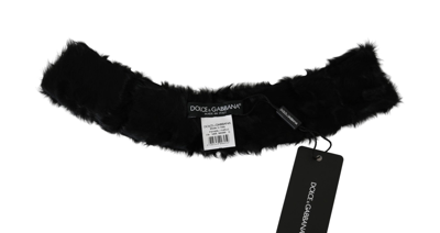 Shop Dolce & Gabbana Elegant Black Lambskin Women's Scarf