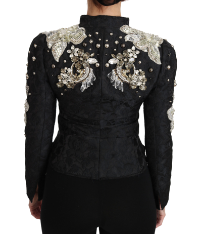 Shop Dolce & Gabbana Elegant Black Silver Baroque Women's Jacket