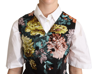 Shop Dolce & Gabbana Black Jacquard Floral Waistcoat Women's Vest