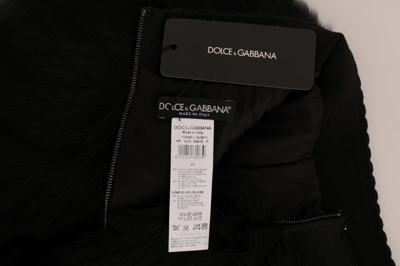 Shop Dolce & Gabbana Black Lamb Fox Fur Mini Hot Women's Pants