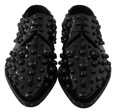 Shop Dolce & Gabbana Elegant Black Dress Shoes With Women's Crystals