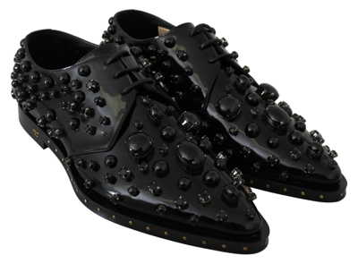 Shop Dolce & Gabbana Elegant Black Dress Shoes With Women's Crystals