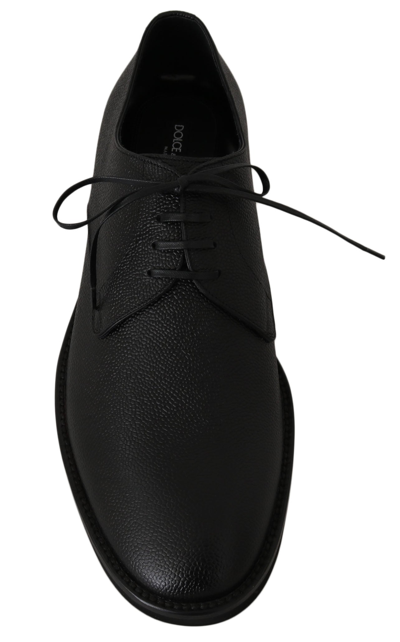 Shop Dolce & Gabbana Black Leather Derby Dress Formal Men's Shoes