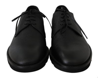 Shop Dolce & Gabbana Black Leather Derby Dress Formal Men's Shoes
