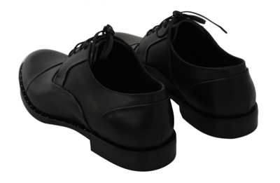 Shop Dolce & Gabbana Black Leather Derby Formal Men's Shoes
