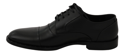 Shop Dolce & Gabbana Black Leather Derby Formal Men's Shoes