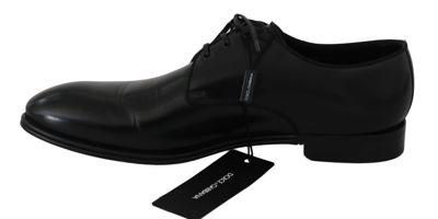 Shop Dolce & Gabbana Black Leather Dress Derby Formal Mens Men's Shoes