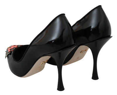 Shop Dolce & Gabbana Black Leather Wow Heels Pumps Women's Shoes