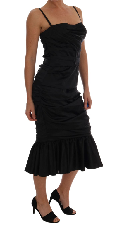 Shop Dolce & Gabbana Black Mermaid Ruched Gown Women's Dress