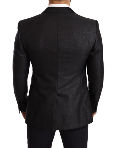 Shop Dolce & Gabbana Elegant Black Metallic Slim Fit Blazer Men's Jacket