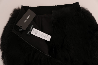 Shop Dolce & Gabbana Black Mink Nutria Fur Mini Hot Women's Pants