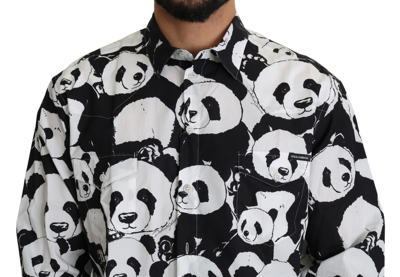 Shop Dolce & Gabbana Black Panda Mens Casual 100% Cotton Men's Shirt