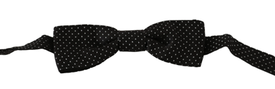 Dolce & Gabbana Black Polka Dots Silk Adjustable Neck Papillon Men Bow Tie In Black