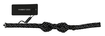 Dolce & Gabbana Black Polka Dots Silk Adjustable Neck Papillon Men Bow Tie In Black