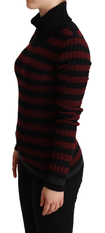 Shop Dolce & Gabbana Chic Striped Wool-cashmere Women's Sweater In Red