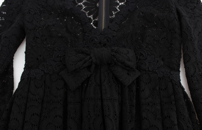 Shop Dolce & Gabbana Elegant Floral Ricamo Maxi Women's Dress In Black