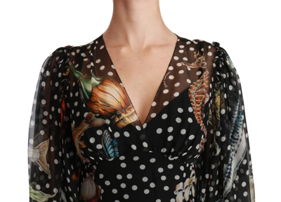 Shop Dolce & Gabbana Black Sea Fish Sicily A-line Shift Women's Dress