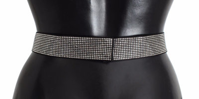 Shop Dolce & Gabbana Black Silk Crystal Bow Waist Belt Men's Elegance