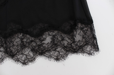 Shop Dolce & Gabbana Black Silk Floral Lace Lingerie Women's Top