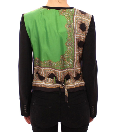 Shop Dolce & Gabbana Black Silk Scarf Back Blazer Women's Jacket